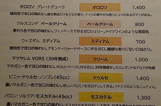 本日のグラスシェリー